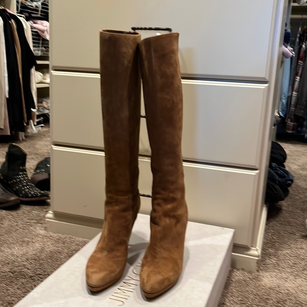 Jimmy chop size 39.5 cinnamon suede